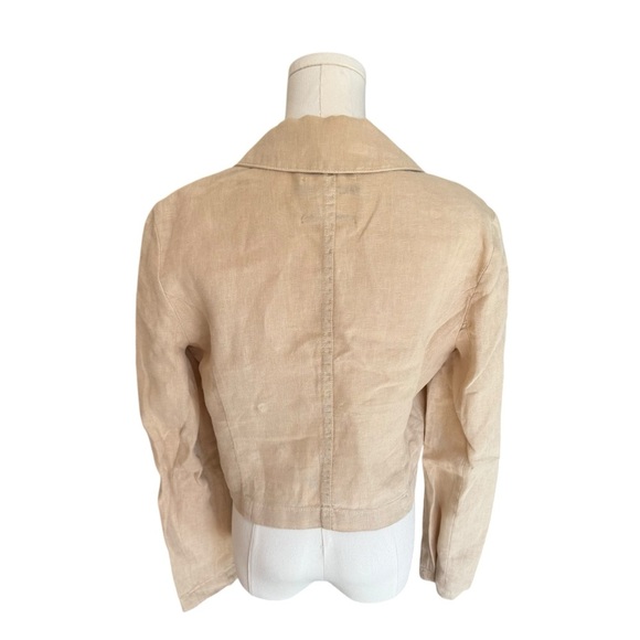 L’AGENCE - Dolly Crop Linen Blazer in Sand Sz S - Picture 7 of 10